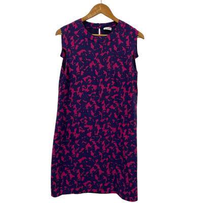 Marcs Women's Silk Dress Size 10 Sleeveless Dress  Navy Blue / Pink  