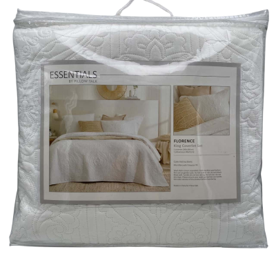 Essentials Florence King Coverlet Set (1 Coverlet 260x260cm, 2 Pillowcases 48x73cm) JK5