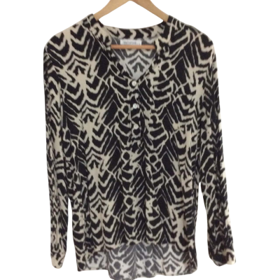 Salt + Stone Womens  Size L Blouse Pattern Black & White