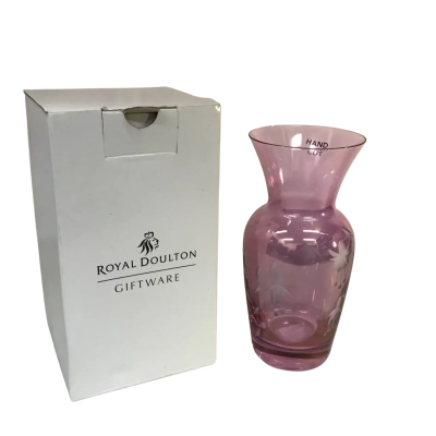 Royal Doulton Purple Patterned Vase Approx 8 x 16cm