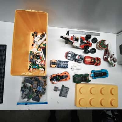 LEGO Collection Lot McLaren F1 Cars Star Wars Ship Storage Tub Parts
