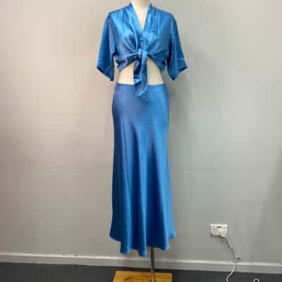 Seed Heritage Womens  Set Size 10 Skirt  / Size 8 Top - Soft Cobalt Blue 