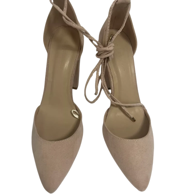 Studio W David Jones Pink Suede Look Pointed Heels Size 6 Ankle Tie
