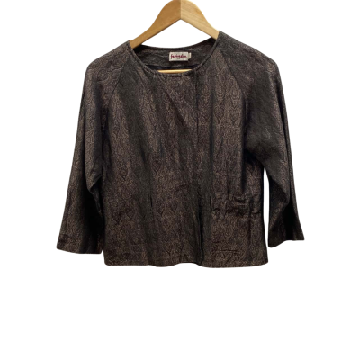 Fabindia Womens  Size M Black  / Brown Silk Top
