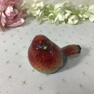 Red / Black / Grey Ceramic Bird Ornament