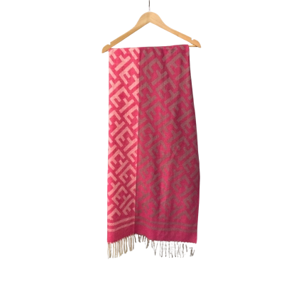  Womens Cashmere-feel Printed Scarf Pink  