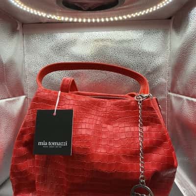  Womens Mia Tomazzi Red Leather Bag