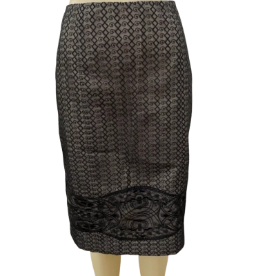 Jacqui-E Womens  Size 12 Midi Skirt Black  / Other 