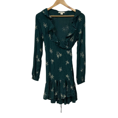 Billabong Womens Size 6 Long Sleeve Dress Teal 