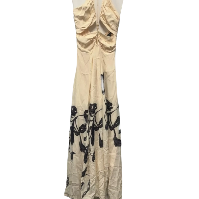 Magali Pascal Womens  Size M Maxi Dress Cream / Navy Blue 