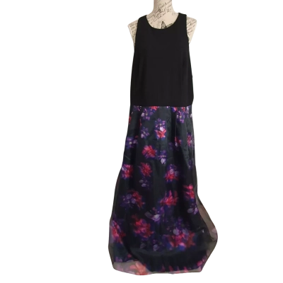 City Chic Womens  Size XL/22 Formal Dress / Maxi Dress Black  / Floral BNWT