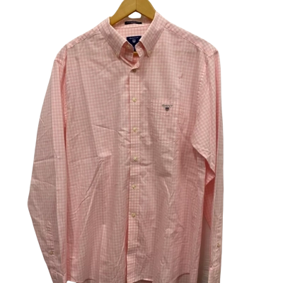 Gant Mens  Size L Checked Shirt / Long Sleeve Shirt Checked / Pink  / White 