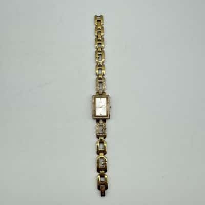 Vintage Guess Golden Tone & Clear Stone Women's Watch 190166L1 (untested)