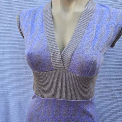 Vintage Compass Womens  Size 10 Maxi Dress Gold / Purple 
