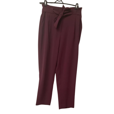 Womens Forever New Size 12 Straight Leg Pants Maroon 