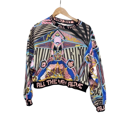 Jess Johnson x Gorman Womens  Size 10 Crew Neck Jumper Black  / Blue / Pink  