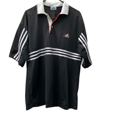 Adidas Mens  short sleeved Size L Polo mesh T-Shirt Black  