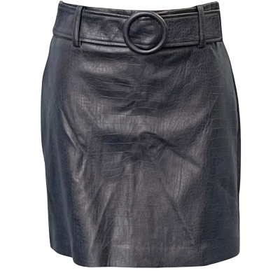 Forever New Womens  Size 6 A-Line Skirt / Leather Skirt / Mini Skirt Blue 