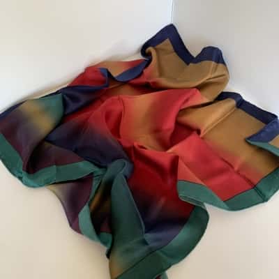 Beckford Silk Hand-Printed 100% Silk Scarf - Vibrant Gradient