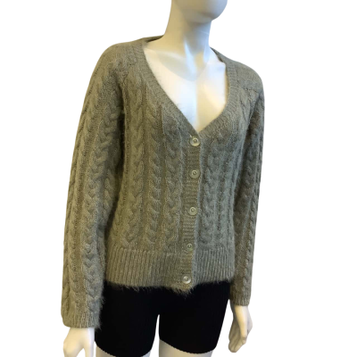 Brand New Rockmans Womens  Size M Button Down Cardigan Khaki Green
