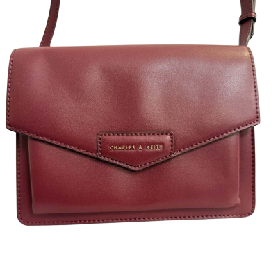 Charles & Keith Womens Shoulder Bag Maroon 