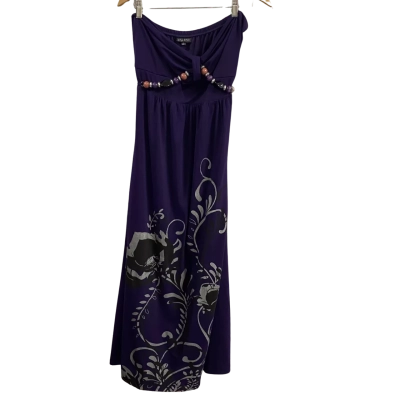 City Chic Womens  Size L Strapless Maxi Dress Purple Floral