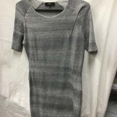 Saba Womens Size L Short Sleeve Dress  Grey 