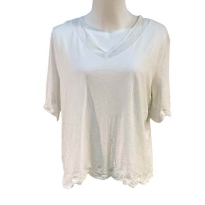 Laura Ashley Womens Size 12 Top White 