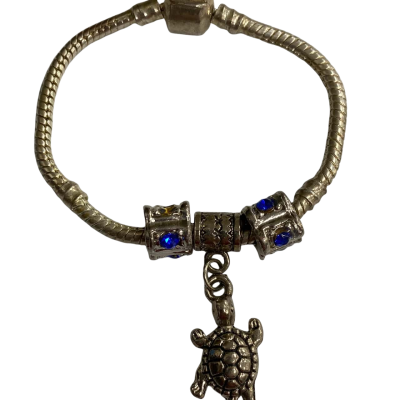  Women's Pandora Style Stirling silver 15cm Beaded Bracelet 