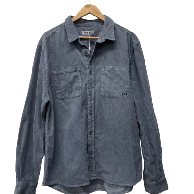 Nena & Pasadena Mens  Size XL casual cord Long Sleeve Shirt Blue 