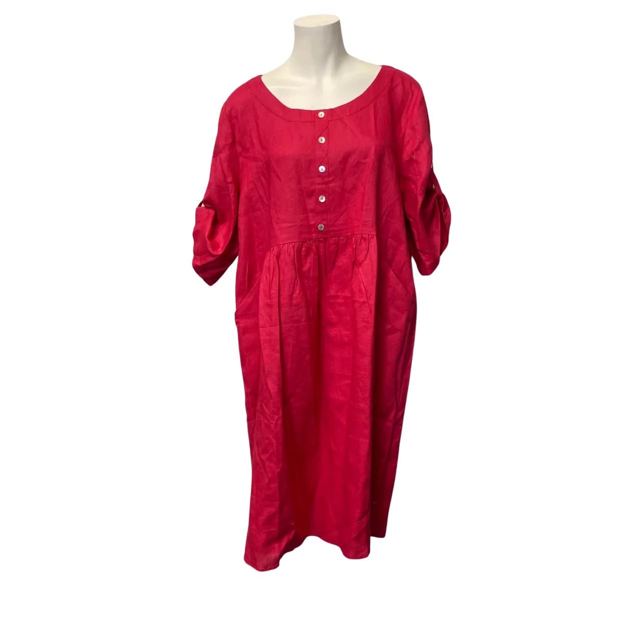 Blue Illusion Womens Linen Dress Size XL Red