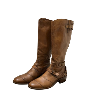 Belstaff Trialmaster women size 40 tall leather riding‎ boots