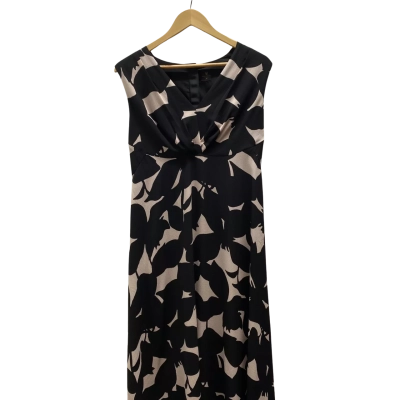 David Lawrence Womens  Size 12 Black & Beige Pattern Dress