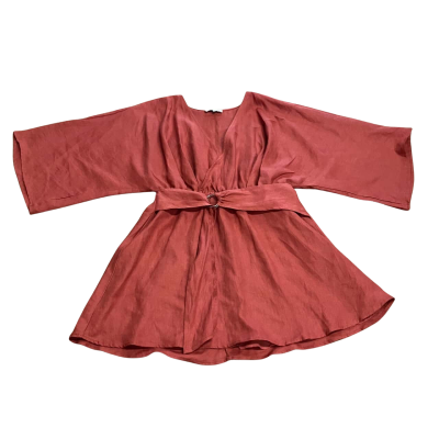 AERE Linen Dress Size 10 in Burnt Sienna
