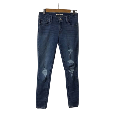 Levi Strauss & Co. Womens Size 28 Pale Blue Denim Distressed Super Skinny Jeans 