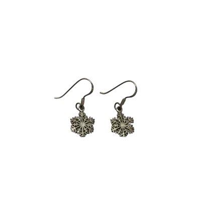 Vintage 925 Silver Snowflake Earrings
