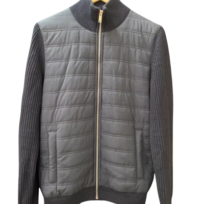 Reiss Hybrid Quilted/ Knit Jacket Black Size S 