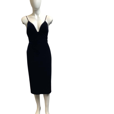 Sheike Womens  Size 14 Shoe String Velvet Midi Dress Dark Navy 