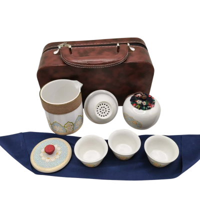 As New/Unused Portable Chinese Ceramic Travel Gongfu Tea Set  (brica3)