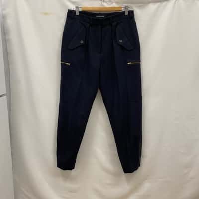 Country Road Women's Wool Blend Pants Size 8 Navy Blue 