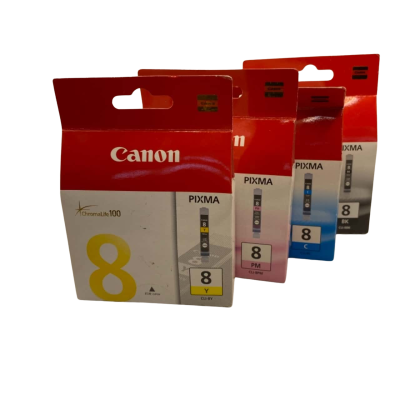 Canon Pixma 8 Ink Cartridges Bundle ( Black+Cyan+Magenta+Yellow)