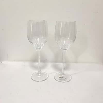 Vera Wang Wedgwood Sequin Lead Crystal Wine Glasses Pair With Box