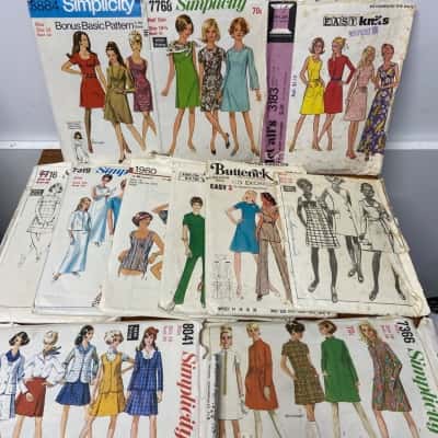 Collection of 11 Vintage 1960s dress making patterns 
