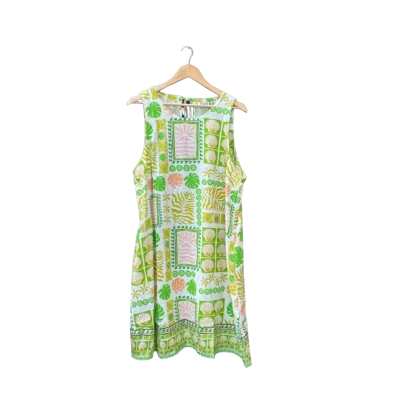 Sass Size 16 Shift Dress Multicoloured/Off White/Pattern BNWT