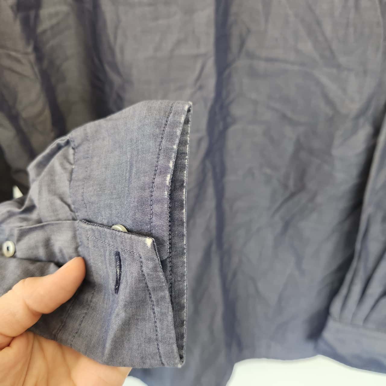 T. M. Lewin London Blue Long Sleeve Button Up Shirt Size 35