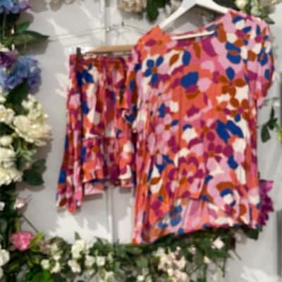 Mister Zimi  Size 12 /10 Orange /Pink  set (skirt unworn)
