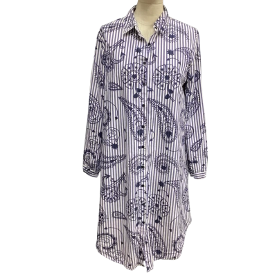 Gorman Womens  Size 10 Long Sleeve  Shirt Dress Blue / White 