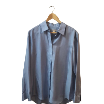 Trenery Womens  Size 12 Long Sleeve Shirt Blue 