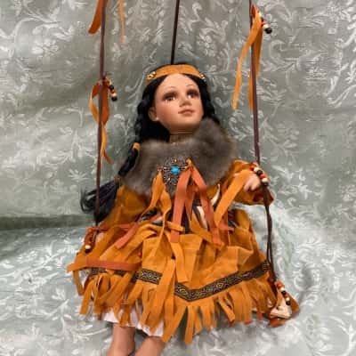 40cm Native American Swinging Porcelain Doll 