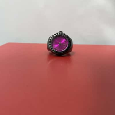 Claire’s Women's Watch Ring Adjustable Pink